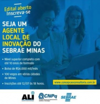 Oportunidade: inscrições abertas para agente Local de Inovação do Sebrae Minas